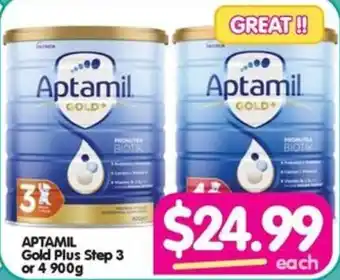 Your Discount Chemist APTAMIL Gold Plus Step 3 or 4 900g offer