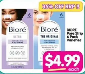 BIORE Pore Strip 6 Pack Varieties