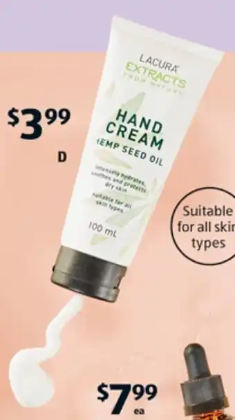 ALDI Lacura Extracts from Nature Hemp Hand Cream 100ml offer