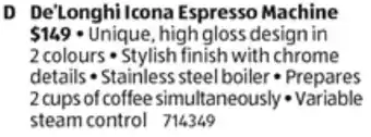 De'Longhi Icona Espresso Machine