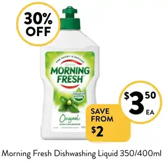 Foodworks Morning Fresh Dishwashing Liquid 350/400ml offer