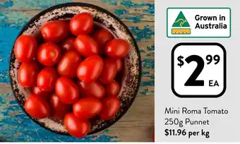 Foodworks Mini Roma Tomato 250g Punnet offer