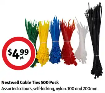 Coles Nestwell Cable Ties 500 Pack offer