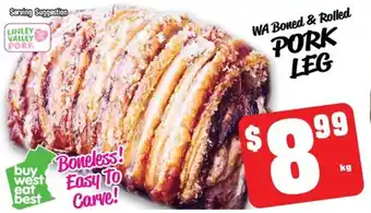Farmer Jack's WA Boned & Rolled PORK LEG offer
