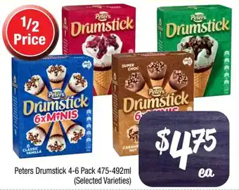 Farmer Jack's Peters Drumstick 4-6 Pack 475-492ml offer