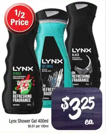 Farmer Jack's Lynx Shower Gel 400ml offer
