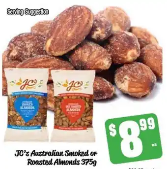 Farmer Jack's JC's Australian Smoked or Roasted Almonds 375g offer
