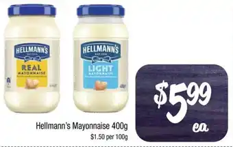 Farmer Jack's Hellmann's Mayonnaise 400g offer
