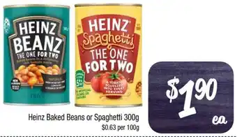 Farmer Jack's Heinz Baked Beans or Spaghetti 300g offer