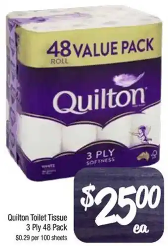 Quilton Toilet Tissue 3 Ply 48 Pack