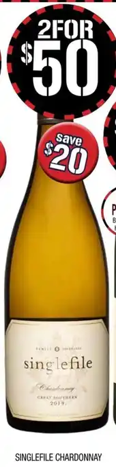 Farmer Jack's SINGLEFILE CHARDONNAY offer