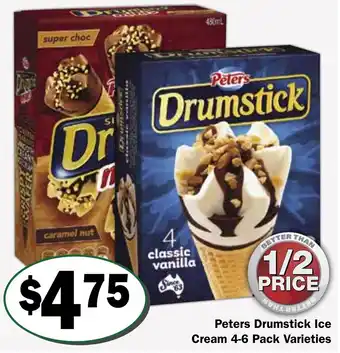 Peters Drumstick Ice Cream 4-6 Pack Varieties