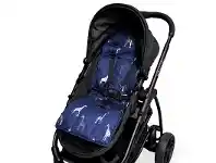 Outlook Get Foiled Pram Liner Navy With Silver Giraffes