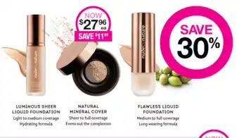 Priceline Nude by Nature Luminous Sheer Liquid Foundation/ Natural Mineral Cover / Flawless Liquid Foundation offer