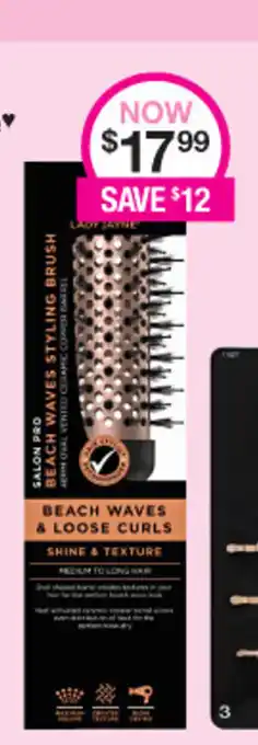 Priceline Lady Jayne Salon Pro Beach Waves Styling Brush offer