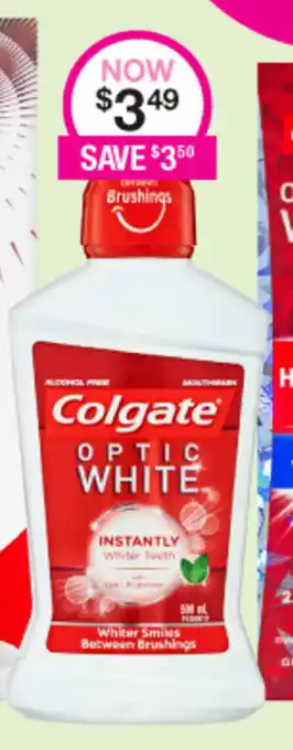 Priceline Colgate Optic White Mouthwash offer