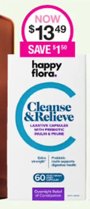 Priceline Happy Flora Cleanse & Relieve Laxative Capsules offer