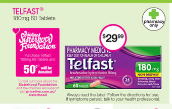 Priceline Telfast 180mg 60 Tablets offer