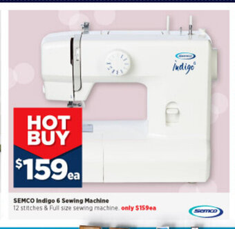 Spotlight Semco Indigo 6 Sewing Machine offer