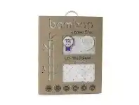 Baby Bunting Bubba Blue Grey Bamboo Cot Fitted Sheet White with Grey Dot offer