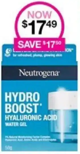 Priceline Neutrogena HYDRO BOOST HYALURONIC ACID WATER GEL offer
