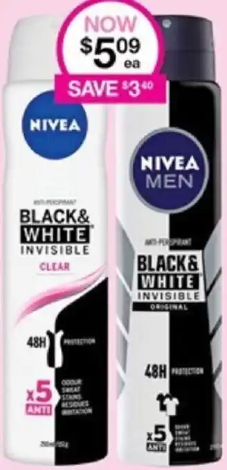 Priceline NIVEA BLACK& WHITE INVISIBLE CLEAR offer
