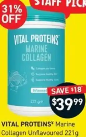Chemist King VITAL PROTEINS Marine Collagen Unflavoured 221g offer