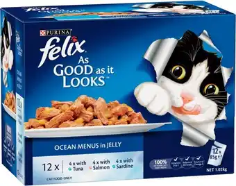 IGA Purina Felix Wet Cat Food 12x85g Selected Varieties offer