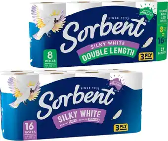 IGA Sorbent Toilet Roll 16 Pack or Double Length 8 Pack offer