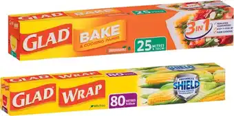 IGA Glad Bake & Cooking Paper 25mx30cm, Foil 30mx30cm, Wrap 80mx33cm offer