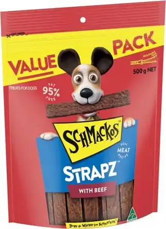 IGA Schmackos Strapz or Stix Value Pack 500g Selected Varieties offer