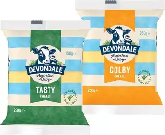 IGA Devondale Tasty or Colby Cheese Block 250g offer