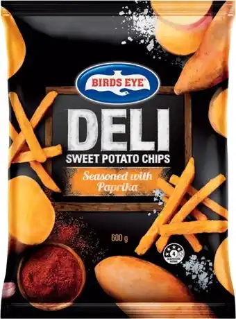IGA Birds Eye Deli Sweet Potato Chips Seasoned with Paprika 600g offer
