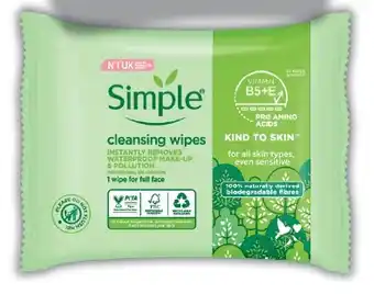 IGA Simple Facial Cleansing Wipes 25 Pack offer
