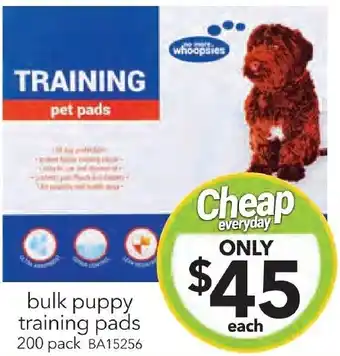 Cheap as Chips bulk puppy training pads 200 pack offer