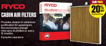 SuperCheap Auto RYCO CABIN AIR FILTERS offer