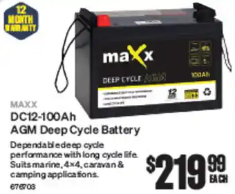 SuperCheap Auto MAXX DC12-100Ah AGM Deep Cycle Battery offer