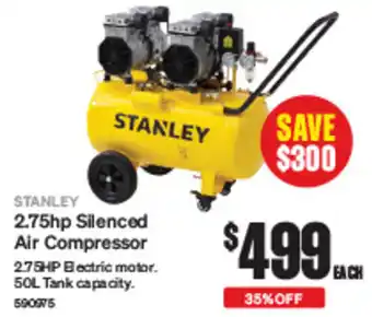 SuperCheap Auto STANLEY 2.75hp Silenced Air Compressor offer