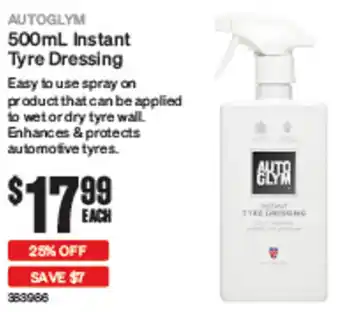 SuperCheap Auto AUTOGLYM 500mL Instant Tyre Dressing offer