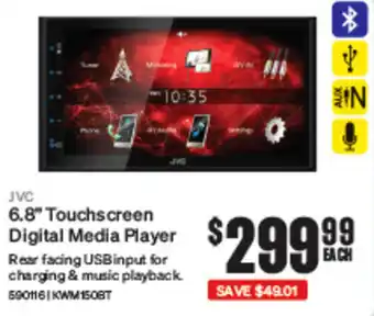 SuperCheap Auto JVC 6.8" Touchscreen Digital Media Player offer