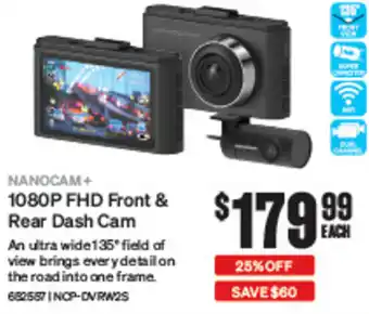 SuperCheap Auto NANOCAM 1080P FHD Front & Rear Dash Cam offer