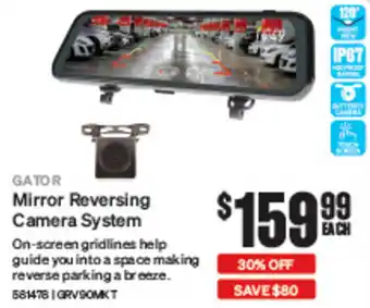 SuperCheap Auto GATOR Mirror Reversing Camera System offer