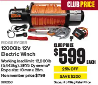 SuperCheap Auto RIDGERYDER 12000lb 12V Electric Winch offer