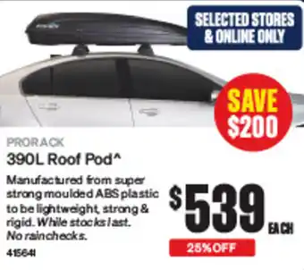 SuperCheap Auto PRORACK 390L Roof Pod offer
