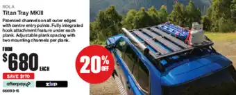 SuperCheap Auto ROLA Titan Tray MKIII offer
