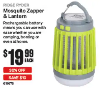 SuperCheap Auto RIDGE RYDER Mosquito Zapper & Lantern offer