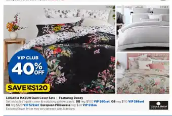 Spotlight Logan & Mason Quilt Cover Sets - QB offer