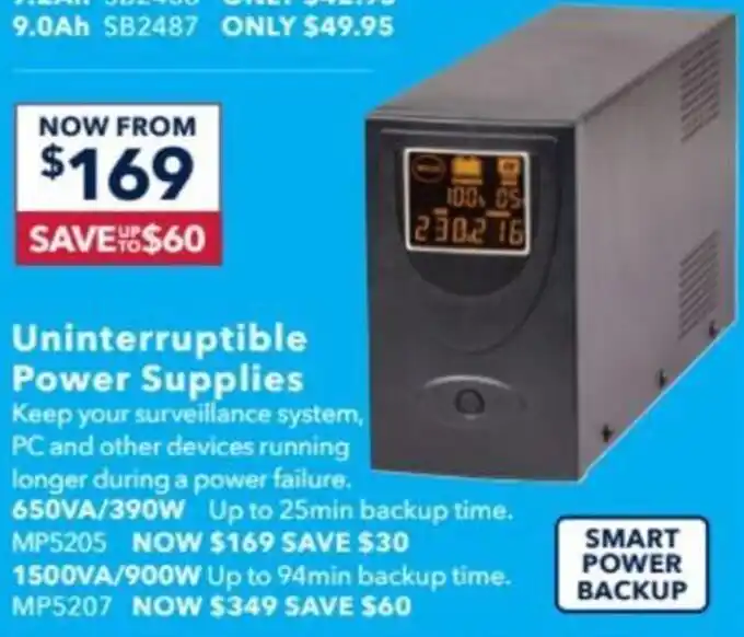 Uninterruptible Power Supplies offer at Jaycar Electronics