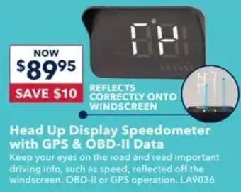 Jaycar Electronics Head Up Display Speedometer with GPS & OBD-II Data offer