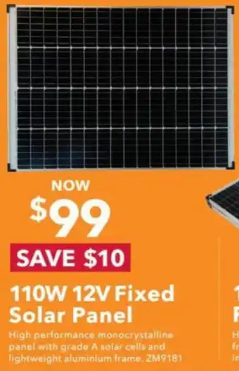 110W 12V Fixed Solar Panel